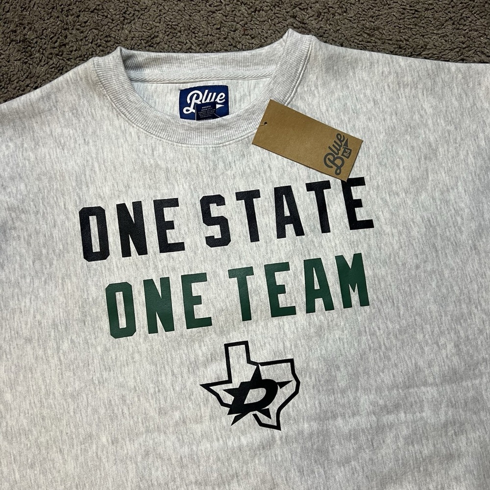 NEW Dallas Stars NHL Men's Crewneck Sweatshirt Heather Gray Size 2XL Blue‎ 84